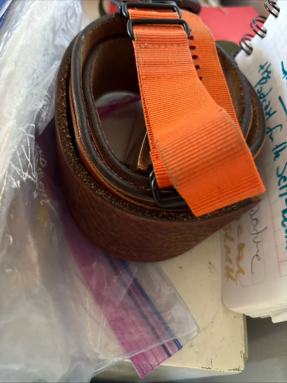 Men's Orange Canvas wrist watch band by Diesel
